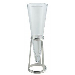 Flûte à champagne NURA Ercuis verre métal argenté collection Nura 3432