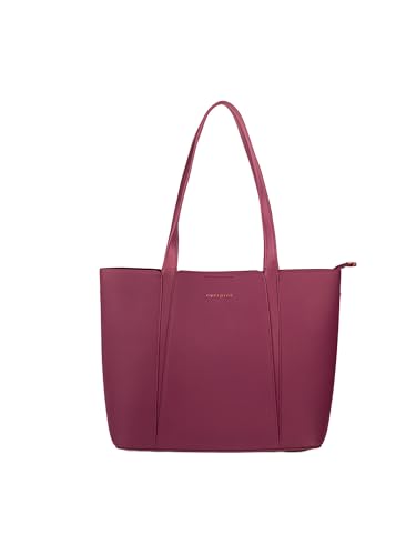 Image of Camille Tote Bag for Women with 3 Compartments & 14 inch Laptop Space, Minimalist Structured Shoulder Handbag with Magnetic Snap & Zipper Closure |