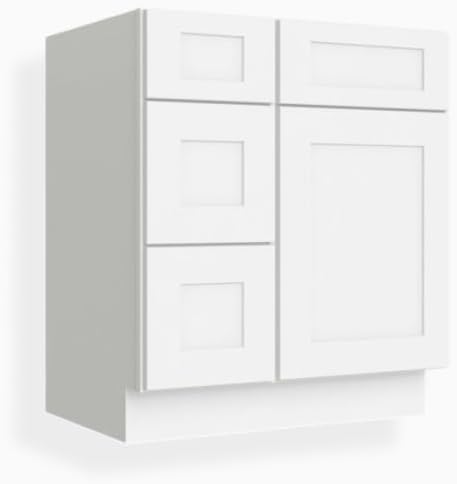 Combo Bathroom Vanity Cabinet with Drawers on The Left (36" W x 34.5" H x 21" D) and Over-The-Toilet Storage Cabinet (24" W x 42" H x 12" D) - Shaker Espresso