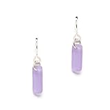 Murmur Sea Glass Earrings (Orchid) - Sterling French Wire Beach Glass Earrings for Women by EcoSeaCo, using sustainable, recycled and repurposed material. Handmade Jewelry in the USA