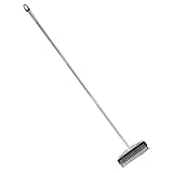 Veemoon Cepillo de Fregar para Suelos con Mango Largo Escoba de Goma Resistente Blanca para Baño Raspador Integrado para Limpieza Seca y Húmeda de Azulejos y Pisos Duros