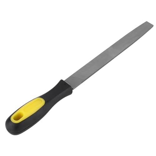 8in Flat Mill File, Tooth Shape T12 Carbon Steel File Metal Sharpening Tool for Lawn Mower Blade Garden Shears Chisels