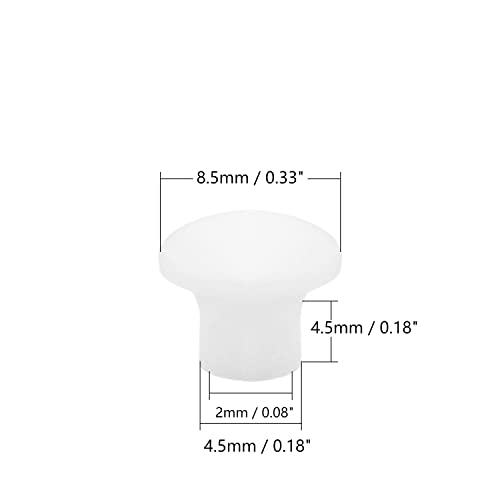 Image of MroMax 100Pcs Screw Cap Cover 3 /16inch Bottom Dia Fit for 4.5-5mm Diameter Hole Plastic Tube Cover Shelf Peg Hole Plugs for Cupboard Bookshelf Shelf Closet Cabinet Bracket Furniture White Tone