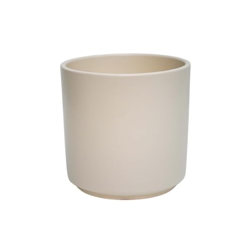 Ivyline Prague Planter in Cotton with Waterproof Exterior and Cylindrical Shape - Matte Finished Flower Pot - Modern Home Decoration - H18 x D20 cm