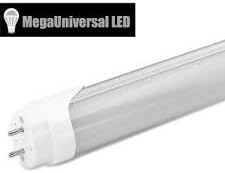 T8 G13 4ft Frosted Cover LED Light Tube, 18W (40W Equivalent), 5000K (Daylight), 4 Pack, Two-Sided Power, UL-Listed & DLC-Qualified