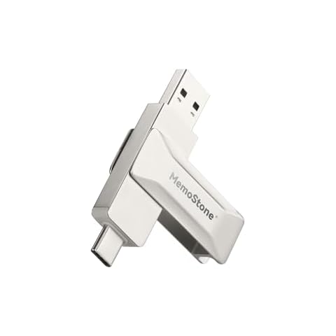 KingSpec MemoStone 256GB USB C+A External SSD Up to 550MB/s, Compact Pocket Design Portable Solid State Drives 3D NAND Flash, Compatible with Smartphone/Laptop/Tablet/PC Cover