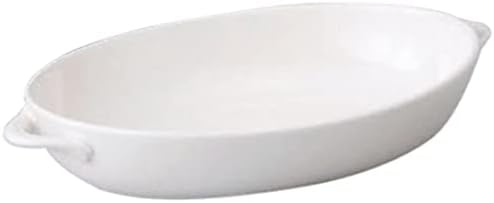 Set of 10 Gratin Dish, Cream Oval Ball M, 8.9 x 5.9 x 1.5 inches (22.5 x 15 x 3.7 cm), Western Tableware, Cafe, Restaurant, Coffee, Commercial Use, Hotel
