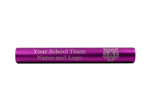 Hat Shark Custom Purple Aluminum Track and Field Relay Baton Personalized Gift - Your Team Name and Logo Engraved