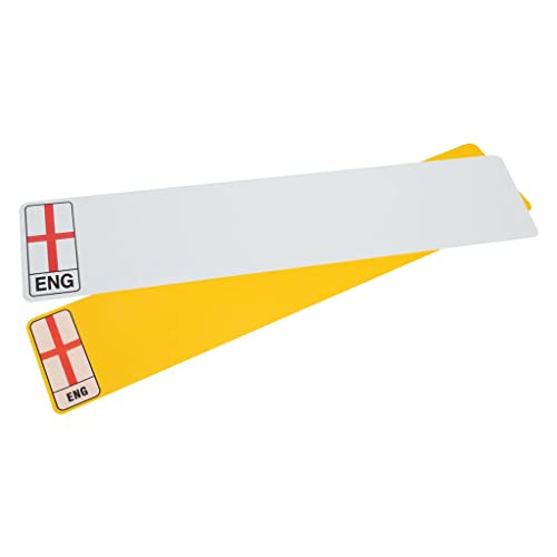 Inexaccessories Par de placas de matrícula estándar ENG MOT UK Road Legal de matrícula de coche NP-ENG-STD-PAIR