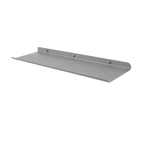 Image of 24 Inch Set 4 Grey Wall Shelf - Metal Floating Shelf for Wall, Wall Mounted Shelves, Modern Wall Shelf for Bedroom & Living Room Storage, Minimalist Wall Mount Shelf (60.96 CM Long X 24 CM deep)
