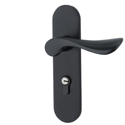 Serrures de porte en aluminium espace solide noir poignée de chambre à coucher