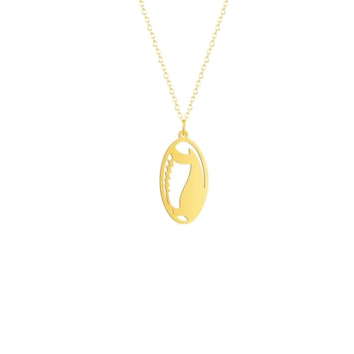 Collier pendentif de balle de rugby pour femmes en look rock punk