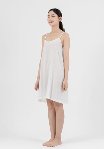 Cotton Full Slip Under Dress Knee Length Adjustable Spaghetti Strap Undergarment Nightwear2