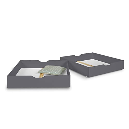 FEELHARMONIE Lot de 2 tiroirs pour lit superposé Aaron Anthracite 90x190 cm