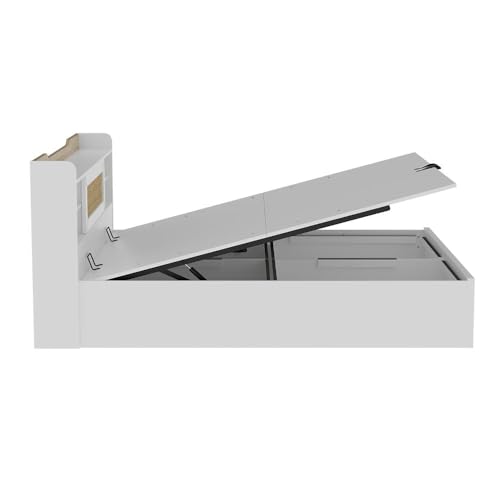 Image of Wakefit Bed | 3 Yr Warranty | King Size Bed, Comes with Hydraulic Storage, Noise-Free, Density: 680-750 kg /m, Termite & Borer Resistant, Fits Mattresses Up to 8 inches (Halos 78 x 72 - Frosty White)