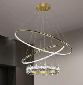 Smartway 168 Watt Majesty Modern LED Ceiling Smart Ring Chandelier for Hall, Living Room, Bedroom (Google, Alexa) Voice Assist App & Remote Control and 3 Color Mode (Warm, Cold & Natural White)