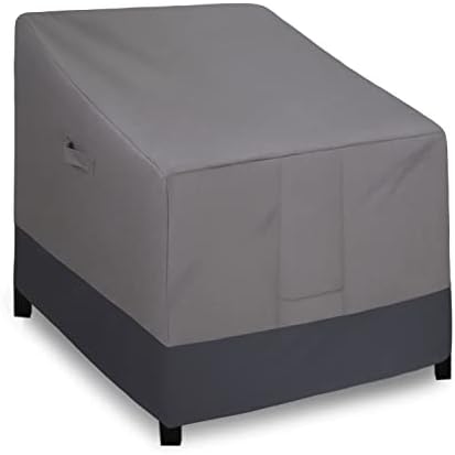 Easy-Going Waterproof Deep Seat Outdoor Lounge Chair Cover, Heavy Duty Patio Couch Cover, Windproof Outdoor Furniture Cover with Air Vent (1 Pack-33.5Wx40Dx36H inch, Gray/Dark Gray)