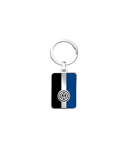 Porte-clés Inter Milan en acier noir et bleu pour les enfants et garçons fans de foot