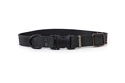 Khaki Celtic Leather Collar