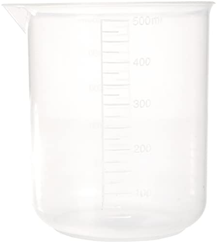 Rayher 34458000 Messbecher klein, Volumen 500 ml, 90 mm ø, 100 x 107 mm, mit Ausguss, ohne Griff, Kunststoff, zum Mischen, Abmessen, Anrühren von Kreativmaterial wie Farben, Beton, Harzen, Stabil