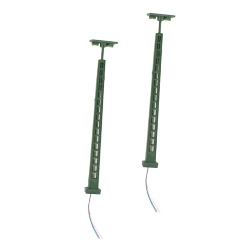 BELLIFFY 2pcs Miniature Train Model for DIY Railway Scenery Abs Plastic Warm White Light Railroad Traffic Light Model