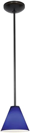 Martini - Integrated (SSL) LED Rod Pendant - Oil Rubbed Bronze Finish - Cobalt Glass Shade