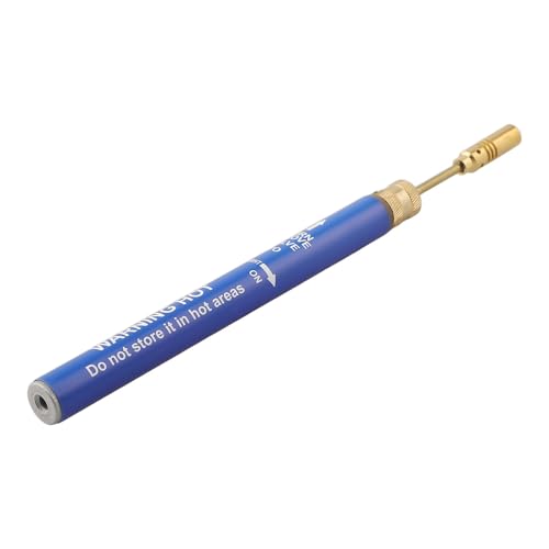 EasyByMall Linterna de gas butano inalámbrica azul para soldadura, soldadura y soplado de aire caliente, herramienta de llama de precisión recargable para reparación de joyas de bricolaje