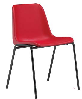 Sedia Ufficio Idealsedie Poltrona Fissa Arancione - Monoscocca Plastica, Telaio Cromato, Impilabile - Foto 2