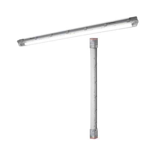 Osram Submarine Plafoniera Con Cablaggio Passante 120 Cm, Lampada Led Grigia, Protezione Ip65, Per Garage E Cantina