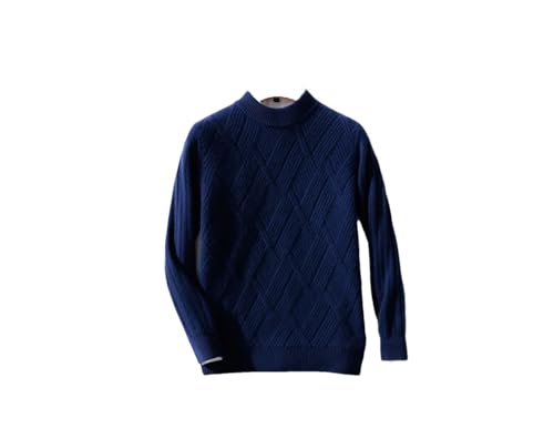 Men's Casual Crew Neck Stripe Pullover 100 Percent Wool Soft Knitted Sweater