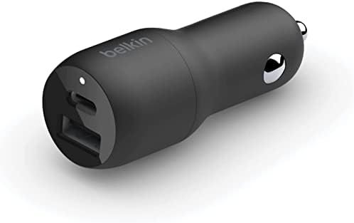 Belkin カーチャージャー 37W(USB-C 25W + USB-A 12W) 車載充電器 USB PD対応 PPS対応 急速充電 iPhone/iPad/Android対応 ブラック CCB004btBK