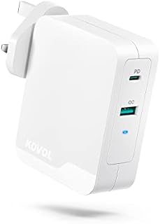 140W USB C Power Adapter for MacBook Pro 16" 2021 and All Series, KOVOL PD 3.1 2-Port GaN III USB C Fast Charger 25W PPS Super Fast Charging for Galaxy, MacBook Air, iPad Pro, and More