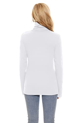 Image of TAIPOVE Cotton Fleece Lined Turtleneck Top for Women Long Sleeve Mock Turtle Neck Lightweight Sweater Thermal Underwear Shirt
