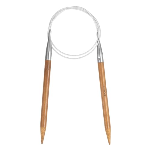 HARFINGTON Size US 11 (8mm) Bamboo Circular Knitting Needle 32 inch Round Carbonized Wooden Needle for Handmade Projects DIY Knitting Blankets Socks Hats Sweaters