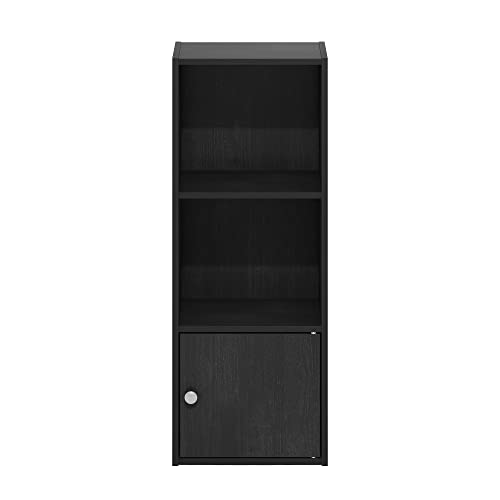 Furinno LUDER Book Shelf, 3-Tier Modern Bookshelf, Bookcase with 1 Door Storage Cabinet, 9.3 x 12 x 31.5, for Organization and Storage, for Living Room, Bedroom, Home Office, Blackwood by Furinno - Image 8
