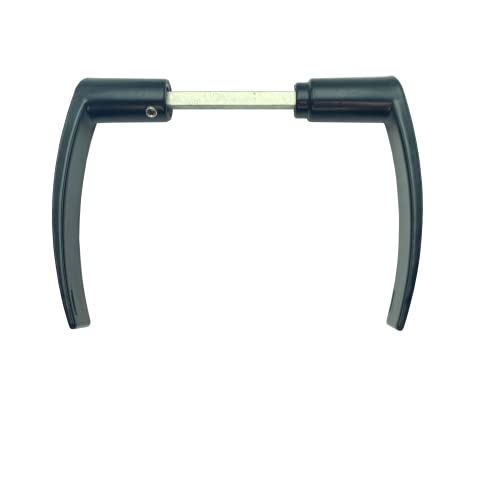 Béquille Double Dac en Aluminium, 2 Portées, Fixation Polybloc, 7mm x 90mm, Époxy Noire