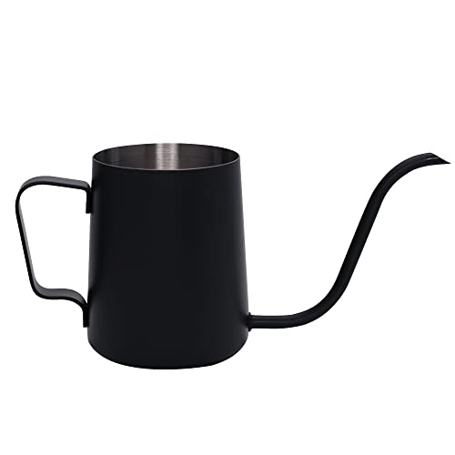 Leiteira de Aço Inox com Bico Fino Preta 600ML