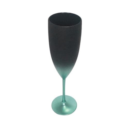 10 Taças Champanhe Acrílico Degrade Preto Fosco 160ml (Verde Tiffany)