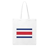 NABEAR Bolsa de compras de lona con la bandera de Costa Rica, reutilizable y respetuosa con el medio ambiente, con estampado de bandera de Costa Rica, bolsa de hombro para mujer