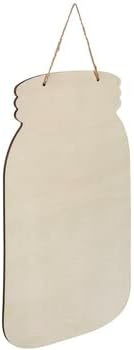 Miniatura 4 de Letrero colgante de madera sin terminar para decoración de pared, 15.69 x 9.56 pulgadas