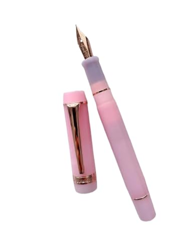 Stylo-plume en acrylique ambre à plume longue couteau : l'élégance du motif marbre