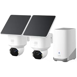 eufy Security Camera SoloCam E42 2-Cam Kit (HomeBase S380), 4K Solar Camera | Home Security Camera,AI Motion Tracking,Strobe Light, Pan & Tilt, Facial Recognition,Local Storage Up to 16 TB,No Monthly Fee