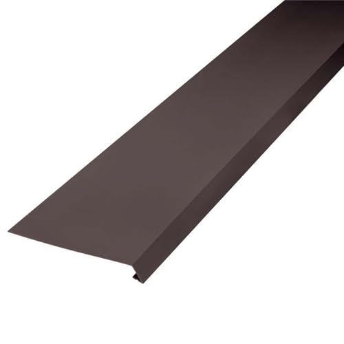 INEFA Dachstreifen für Dachrinne, einseitig gekantet 2m Dunkelbraun Rinneneinhang mit Wasserfalz, aus PVC-U, Dachrinnenzubehör, Made in Germany