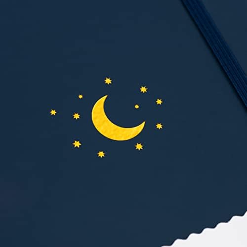 Yop & Tom Hardback Lined Notebook A5 - Moon and Stars Journal with Vegan Leather Hardcover - Midnight Blue