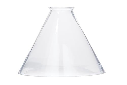 Image of B&P Lamp Clear Glass Deep Cone Shade with 7 Inch Bottom Diameter and 2 1 /4 Inch Lipped Top Fitter