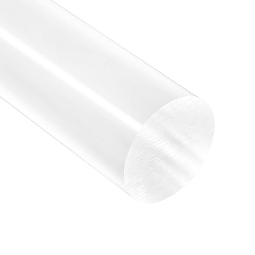 Image of uxcell Acrylic Round Rod, Clear,2 inch Diameter 4-1 /8 inch Length, Solid Plastic PMMA Bar Stick 2pcs