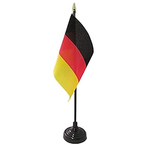 AZ FLAG TISCHFLAGGE Deutschland 15x10cm goldene splitze - DEUTSCHE TISCHFAHNE 10 x 15 cm - flaggen Cover
