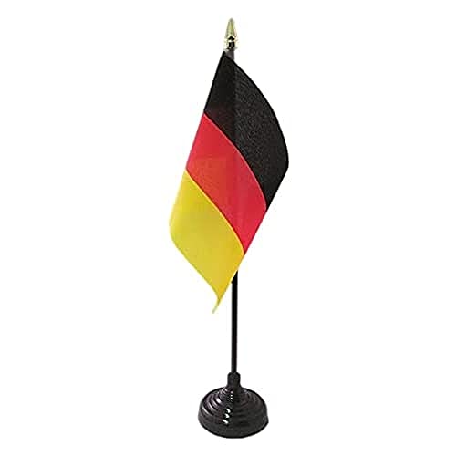 AZ FLAG - Tischflagge Deutschland - 15x10 cm Goldene Splitze - Deutsche Tischfahne 10 x 15 Cm - Flaggen