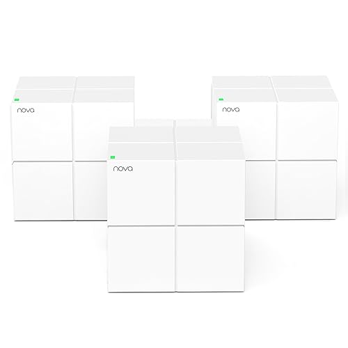 Image of Tenda Nova MW6 Whole Home 1200 Mbps Dual Band Mesh Wi-Fi System, 6000sq Area Coverage, Two Gigabit Ports, APP Control, Easy Set Up, Router and Wireless Booster Replacement (White, Pack of 3)