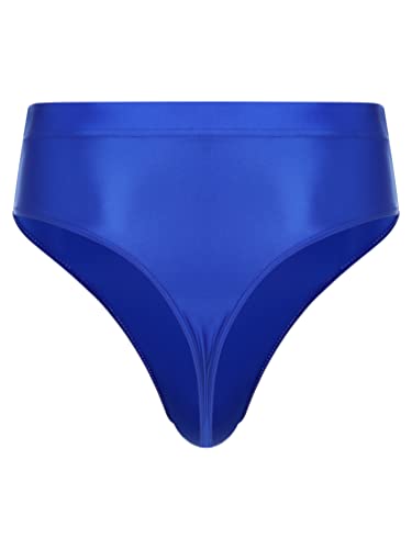 Sxiwei Men's Oil Glossy High Waist Thong Bikini Briefs Elastic Waistband Underwear Swimwear Swimsuit2